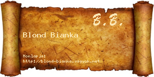 Blond Bianka névjegykártya